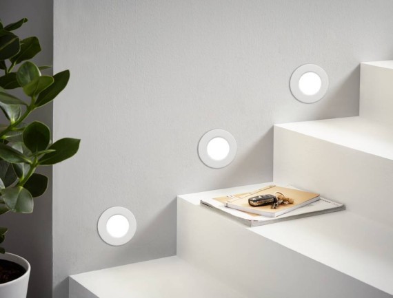 99147 Светодиодный встраиваемый светильник FUEVA 5, 2,7W (LED), ?86, ET26, 330lm, 4000K, сталь, белый