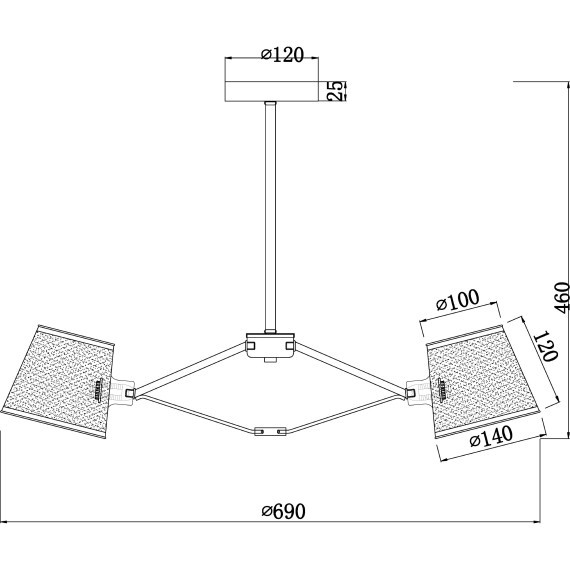 Люстра на штанге Freya FR5108PL-05CH Gino под лампы 5xE14 40W