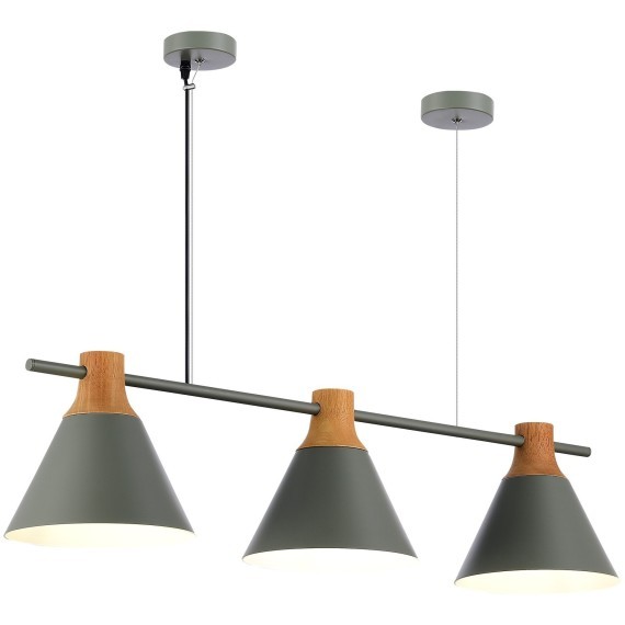 SLE125113-03 Светильник подвесной Серый/Серый, Светлое дерево E14 3*40W MODICA