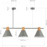 SLE125113-03 Светильник подвесной Серый/Серый, Светлое дерево E14 3*40W MODICA