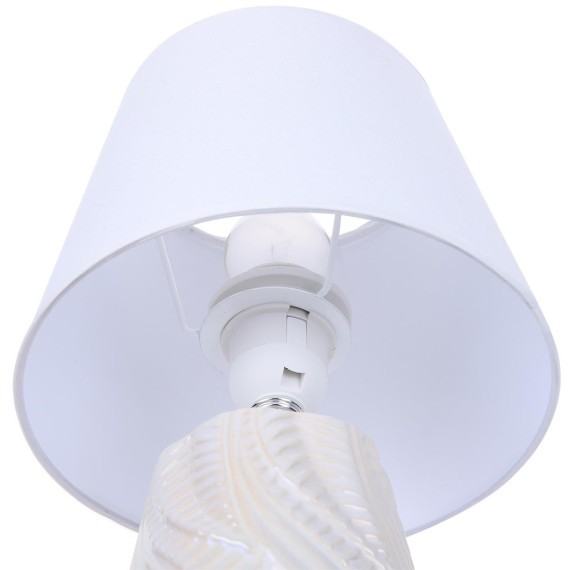 8212/1T CLASSI LN25 белый жемчужный/белый, керамика/текстиль Настольная лампа Е27 1*60W 220V SINNA