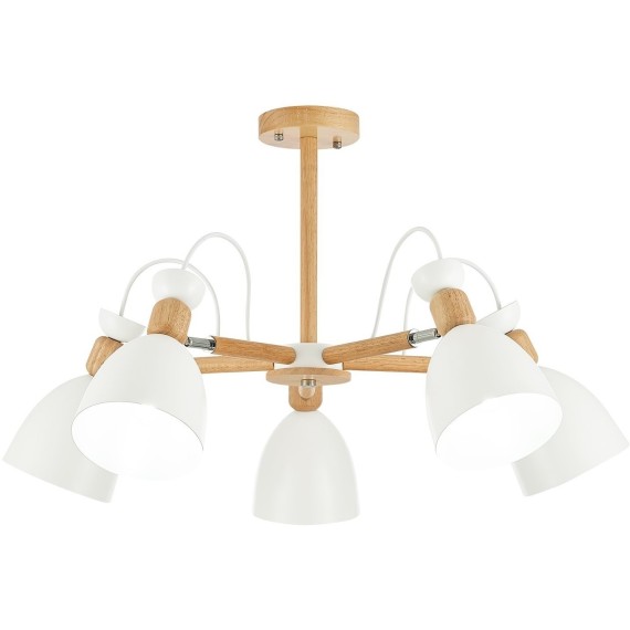 SLE103802-05 Светильник потолочный Светлое дерево, Белый/Белый E27 5*60W BALCAMO