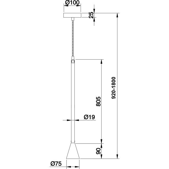 Подвесной светильник цилиндр Maytoni P064PL-01B Arrow под лампу 1xGU10 40W