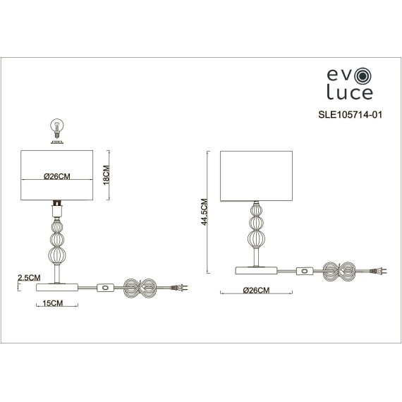 SLE105714-01 Прикроватная лампа Латунь, Прозрачный/Белый E14 1*40W RAMER