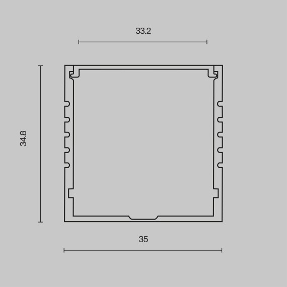 Алюминиевый профиль накладной 35x35 ALM-3535A-S-2M