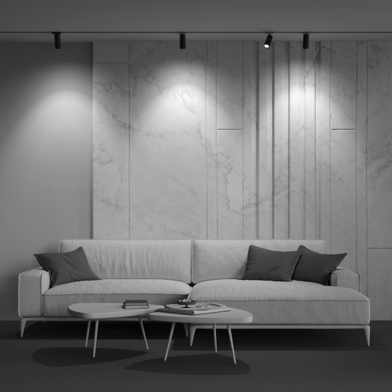 Однофазный двужильный светодиодный трековый светильник Maytoni Unity TR021-1-124K-Z-B Focus Zoom 4000К 900Лм CRI90+ 50° 12Вт