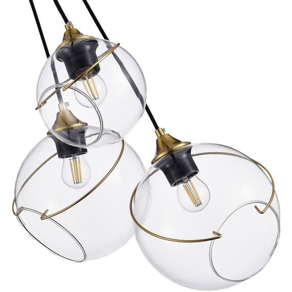 SLE103113-03 Светильник подвесной Золотистый/Прозрачный E27 3*60W SATTURO