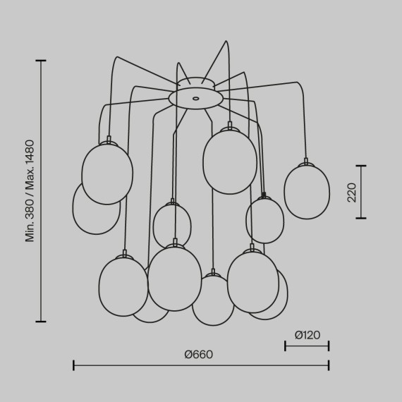 Подвесной светильник Maytoni MOD176PL-12G
