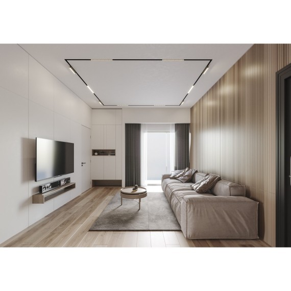 Магнитный шинопровод 2м для гарпунных натяжных потолков Smart 220V Denkirs TR2022-BK