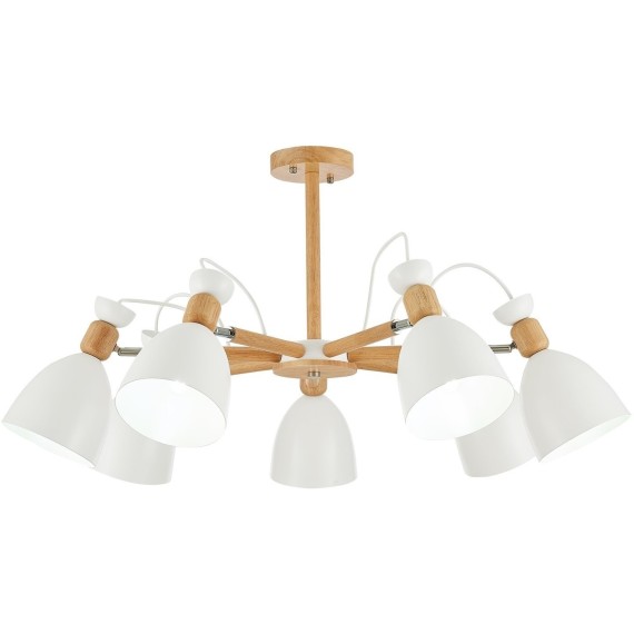 SLE103802-07 Светильник потолочный Светлое дерево, Белый/Белый E27 7*60W BALCAMO