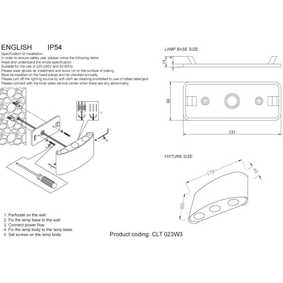 Бра Crystal Lux CLT 023W3 WH