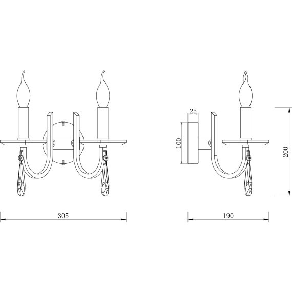 Бра Freya FR1006WL-02G Forte под лампы 2xE14 40W