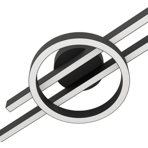 900953 Потолочный светильник AMANDOLO, 23,5W(LED), 2850lm, L775, B200, H75, алюминий, сталь, черный/пластик, белый