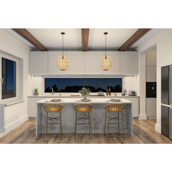 43216 Подвес BORDESLEY, 1x28W (E27), ?350, H1100, сталь, черный/дерево, натуральный