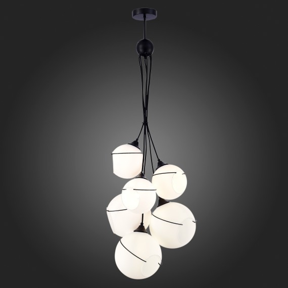 SLE103143-06 Светильник подвесной Черный/Белый E27 6*60W SATTURO