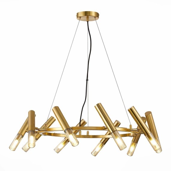 SL1236.203.10 Люстра подвесная ST-Luce Золотистый/Коньячный, Золотистый G9 10*5W