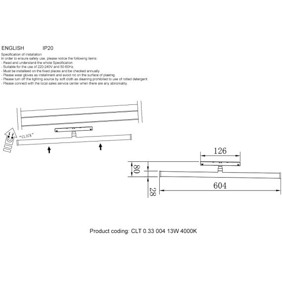 CLT 0.33 004 13W WH 4000K Трековый магнитный светодиодный светильник Crystallux Space 48V CRI90+ 4000К 1110Лм 120° 13W