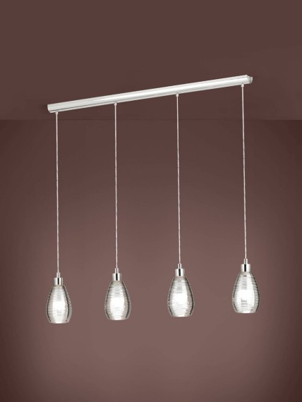 39504 EGLO SIRACUSA Люстра потолочная с 4 лампами E27, 240Вт, стеклянные плафоны, хромированный металл, L1300, W55