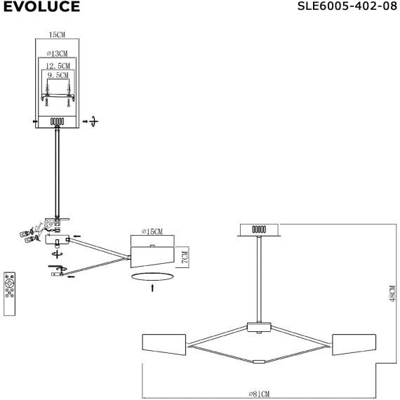 SLE6005-402-08 Светильник потолочный Черный, Золотистый/Черный LED 8*10W VALLE