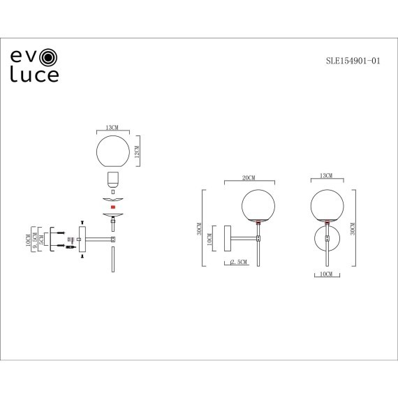 SLE154901-01 Светильник настенный Черный/Янтарный E27 1*40W LACOTTA
