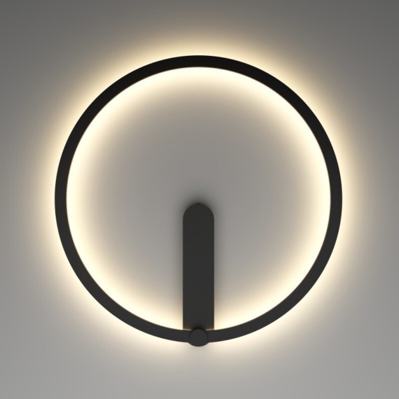 DK5035-BK Бра ROUND со светодиодом, IP20, 24W, 3000/4000/6500K, черный, алюминий