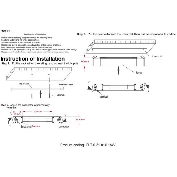 Однофазный двужильный светодиодный трековый светильник Crystallux CLT 0.31 010 18W BL T4000K 4000К 1440Лм CRI80+ 24° 18Вт
