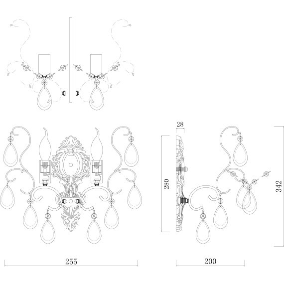 Бра Freya FR2302-WL-02-WG Chabrol под лампы 2xE14 40W