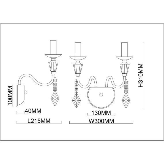 Светильник настенный Stilfort 1053/05/02W серия Grace