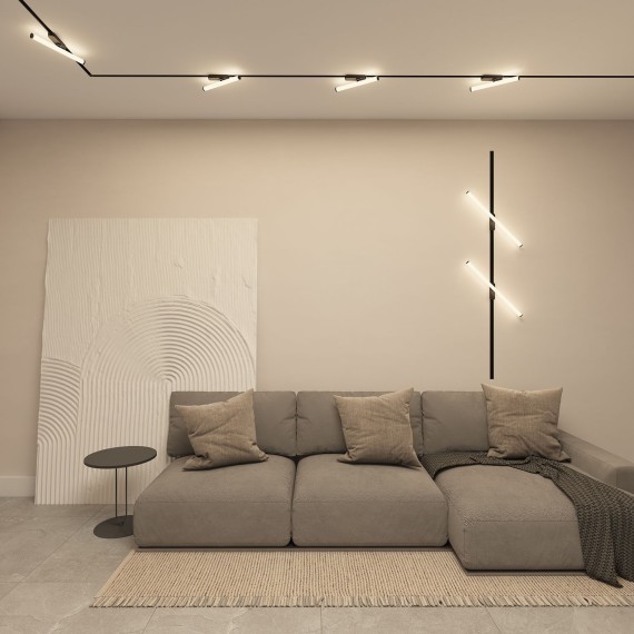 Однофазный двужильный светодиодный трековый светильник Denkirs DK6648-BK Strom 4000К 1400Лм CRI90+ 300° 15Вт