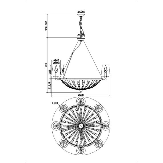 Подвесной светильник Maytoni H021PL-08CH