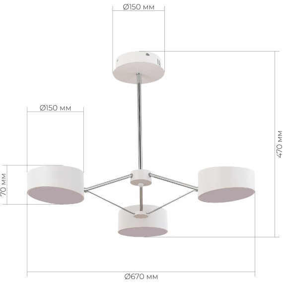 SLE6005-502-03 Светильник потолочный Белый, Хром/Белый LED 3*10W VALLE
