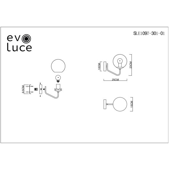 SLE1097-301-01 Светильник настенный Матовое золото/Дымчатый E27 1*60W SCORZE