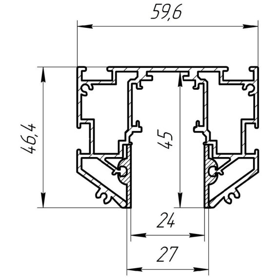 Магнитный шинопровод 2м для гарпунных натяжных потолков Maytoni Exility TRX034-SCH-422B