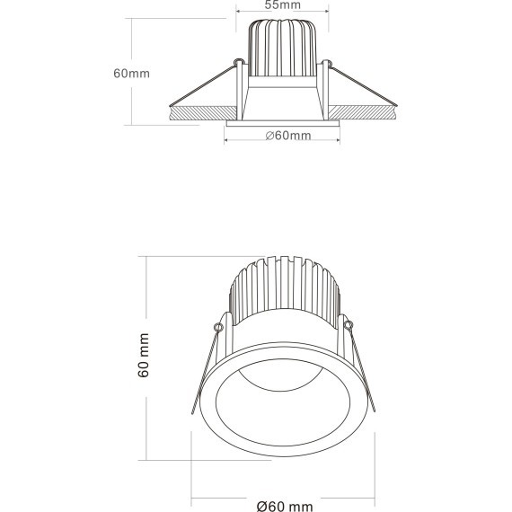 Встраиваемый светильник Technical DL034-01-06W4K-B