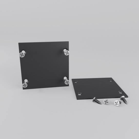 Комплект заглушек для радиусного профиля 2шт. черный ALM-3535R-EC