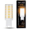 107309105 Лампа Gauss LED G9 AC185-265V 5W 500lm 2700K керамика 1/10/200