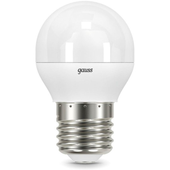 105102107 Лампа Gauss LED Шар E27 6.5W 520lm 3000K 1/10/50