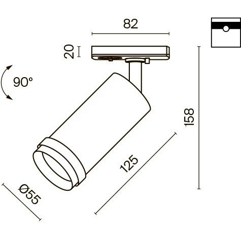 Однофазный двужильный светодиодный трековый светильник Maytoni Unity TR021-1-12B3K-Z-B Focus Zoom 3000К 900Лм CRI90+ 50° 12Вт