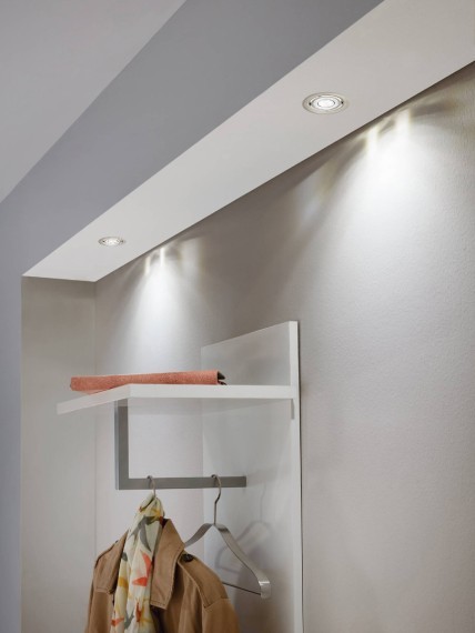 31446 Светодиодный встраиваемый светильник IGOA, 1x3,3W (GU10 LED), ?85, литой металл, никель матовый