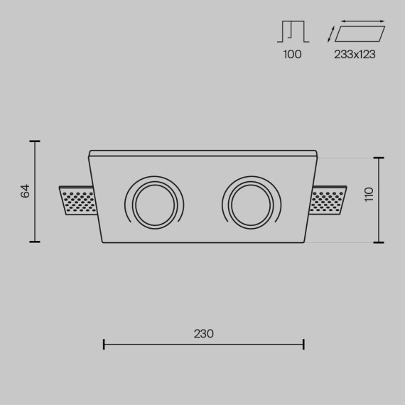 Гипсовый светильник под покраску Maytoni DL002-1-02-W Gyps Modern под лампы 2xGU10 35W