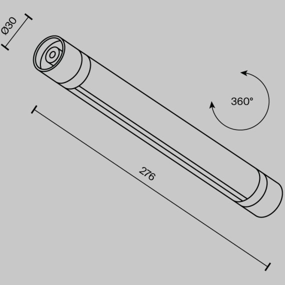 Шинопровод для системы Maytoni Shelf 276 мм CA012-TRX-300-B