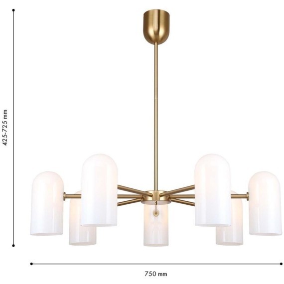4619-7P, подвесная люстра, D750xH445/745, 7xG9x40W, excluded