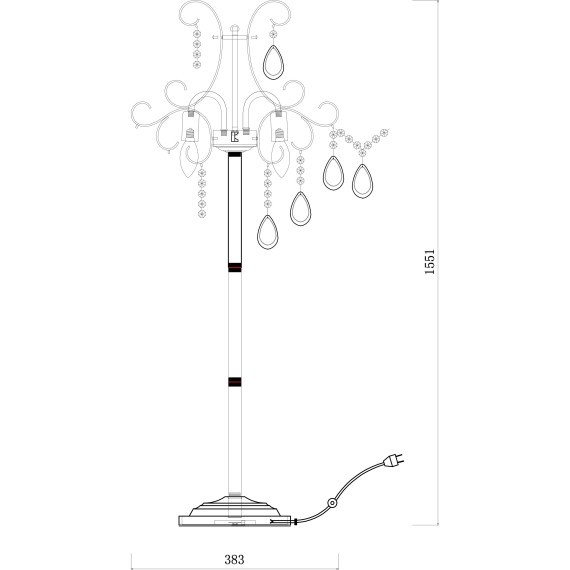 Декоративный торшер Freya FR2302FL-04WG Chabrol под лампы 4xE14 40W