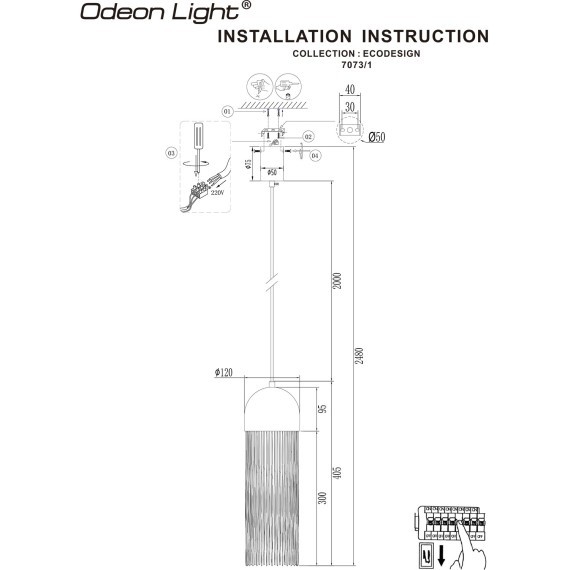 Подвесной светильник IP20 LED GU10 5W CORK 7073/1