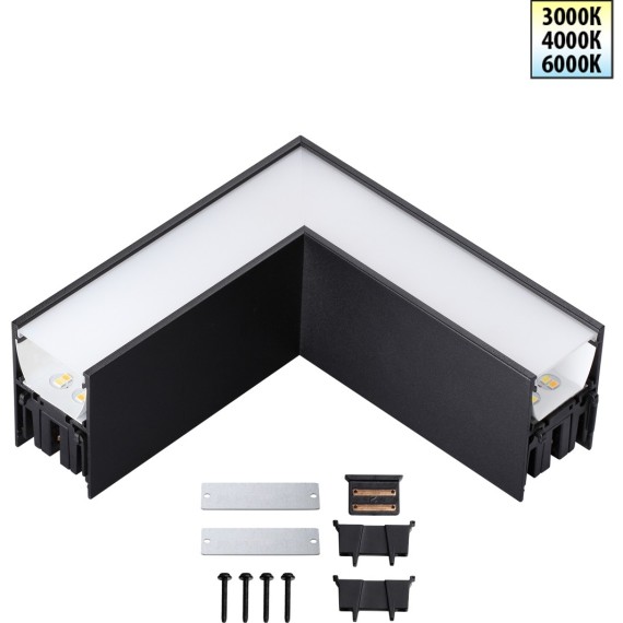 Светильник соединитель Novotech OVER «L» с переключ. цв. температуры IP20 LED Ra90 Lm560 8W 220-240V 3000К\4000К\6000К FATTO 359609