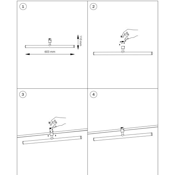 270547 Поворотный светодиодный линейный светильник 48V 20Вт 1700Лм CRI90 4000K 130° Due Hermes Lightstar