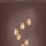 39508 EGLO SIRACUSA Подвесной светильник с шестью лампами E27, 360Вт, стеклянный плафон медный, арматура коричневая