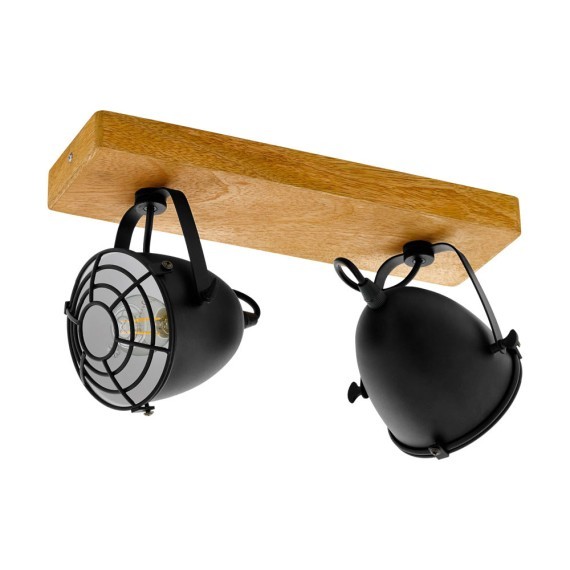 49077 EGLO GATEBECK Спот настенный винтажный с 2 лампами E14, 80Вт, дерево/металл, черный/коричневый