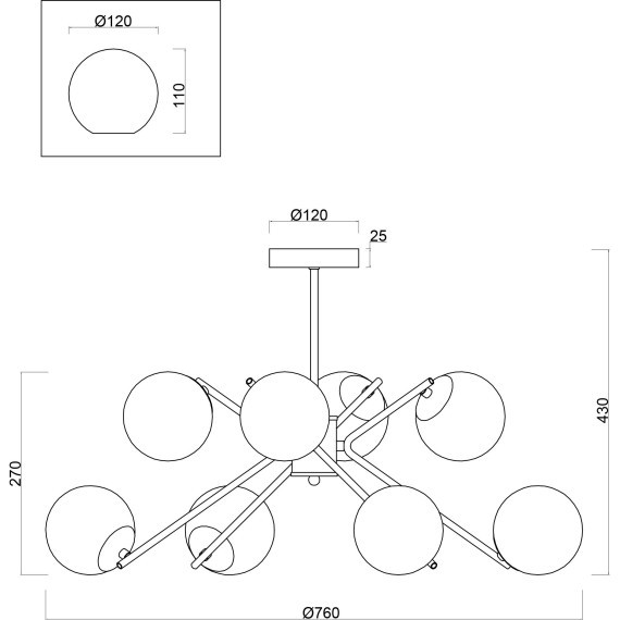 Люстра потолочная Freya FR5083PL-08CH Nancy под лампы 8xE14 40W