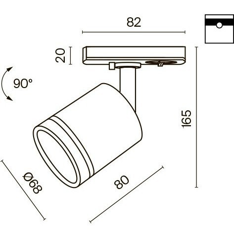 Однофазный двужильный светодиодный трековый светильник Maytoni Unity TR085-1-5W3K-W Orlo 3000К 200Лм CRI90+ 120° 5Вт